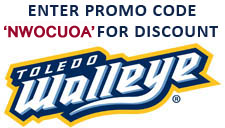 Toledo Walleye Logo and NWOCUOA Discount