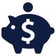 Piggy bank IRA graphic icon